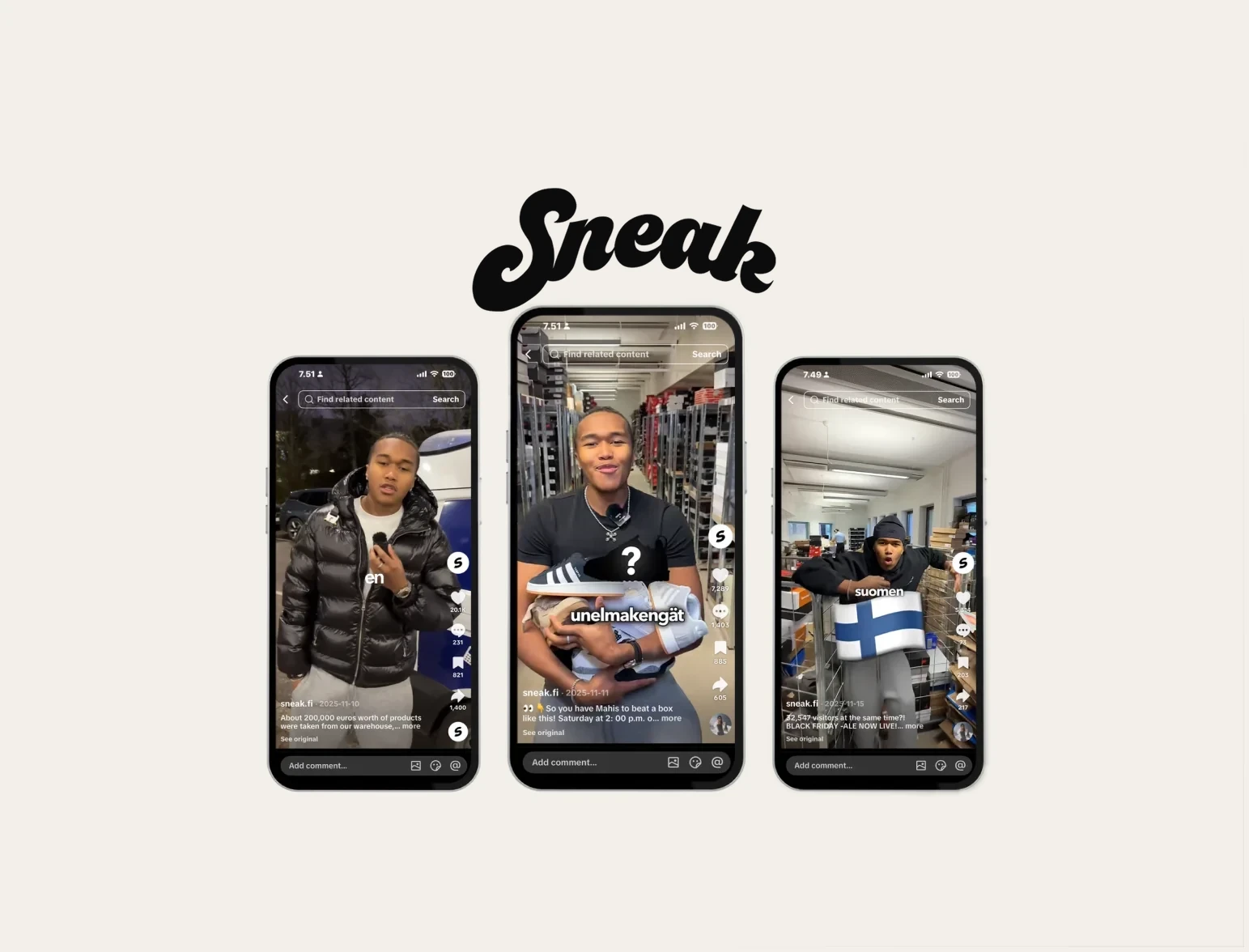 Sneak.fi: Formin tuottamia lyhytvideoita